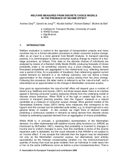 1 WELFARE MEASURES FROM DISCRETE CHOICE MODELS IN