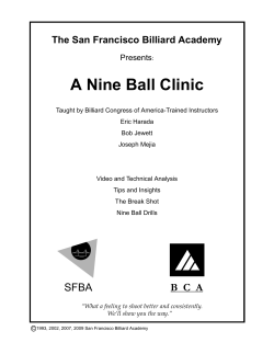 A Nine Ball Clinic - Billiards and Pool Principles, Techniques
