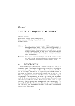 Chapter 1 THE DELAY SEQUENCE ARGUMENT