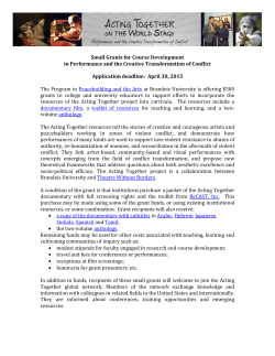 Small Grants for Course Development in Performance and the