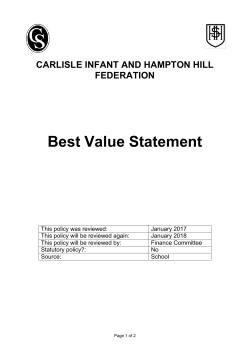 Best Value Policy - Hampton Hill Junior School