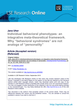 Individual behavioral phenotypes