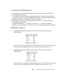 3.3 CONCEPT QUESTIONS, page 192 1. a. The feasible set is the