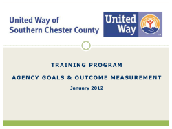 Agency Goals and Outcome Measurement