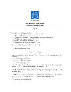 SF1625 Calculus in one variable Solutions to exam 2015-10