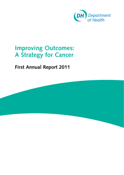 Improving Outcomes: A Strategy for Cancer – First Annual
