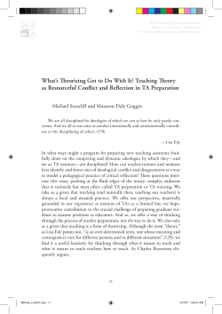 Teaching Theory as Resourceful Conflict and Reflection in TA