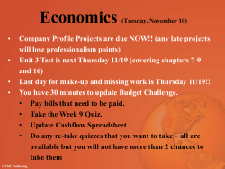CHAPTER 8: SECTION 1 A Perfectly Competitive