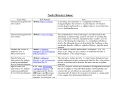 IRIS Supporting Positive Behavior Matrix