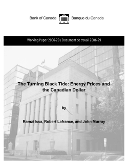 Energy Prices and the Canadian Dollar