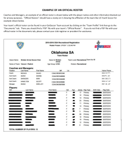 EXAMPLE OF AN OFFICIAL ROSTER