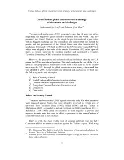 1 United Nations global counterterrorism strategy: achievements