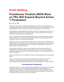 Profit Shifting Practitioner Predicts BEPS Work on PEs Will Expand