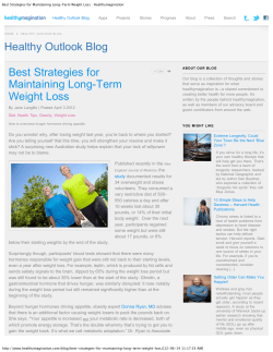 Best Strategies for Maintaining Long-Term Weight Loss
