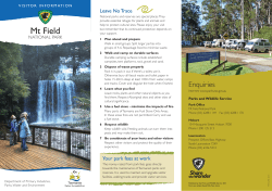 Mt Field - Tasmania Parks and Wildlife Service