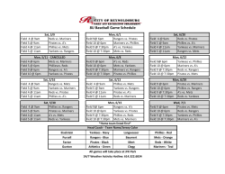 8U Baseball Game Schedule