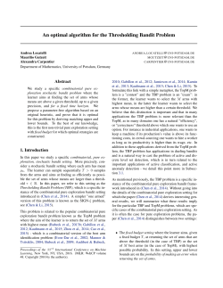An optimal algorithm for the Thresholding Bandit Problem