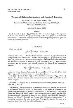 The sum of Rademacher functions and Hausdorff dimension