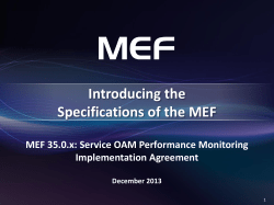 MEF 35.0.x: Service OAM Performance Monitoring