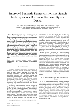 Improved Semantic Representation and Search Techniques in a