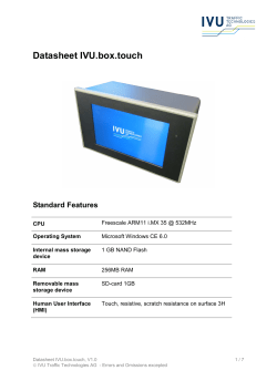 Datasheet IVU.box.touch - IVU Traffic Technologies AG