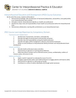 2017 IPED Learning Objectives - University of Colorado Denver
