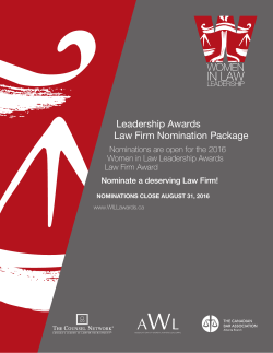 Leadership Awards Law Firm Nomination Package