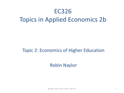 EC326 Topics in Applied Economics 2b