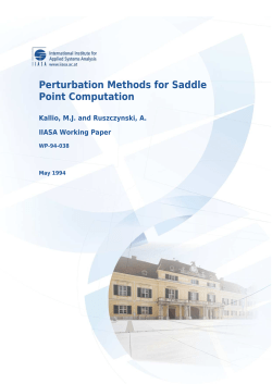 Perturbation Methods for Saddle Point Computation