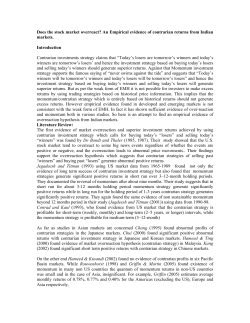 Does the stock market overreact? An Empirical evidence of