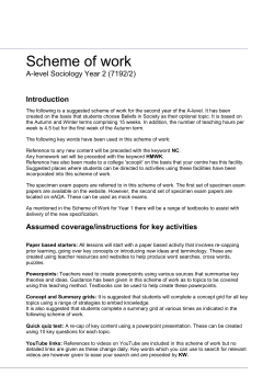 Scheme of work