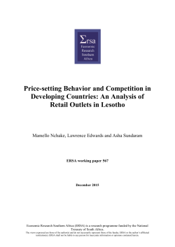 Price-setting Behavior and Competition in Developing Countries: An