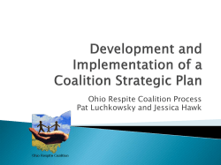 Development and Implementation of a Coalition Strategic Plan