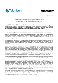 TalentSoft`s talent-management solution optimised for Windows