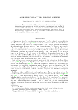 NON-DISTORTION OF TWIN BUILDING LATTICES 1. Introduction