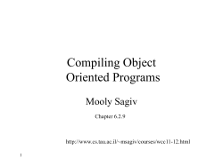 Object Oriented Programs