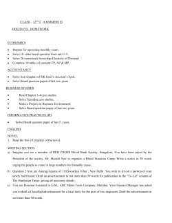 Holidays Homework Class XIIC