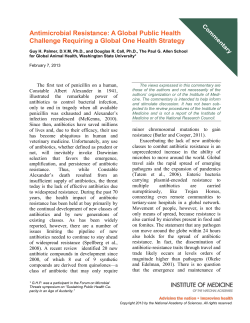 Antimicrobial Resistance: A Global Public Health Challenge