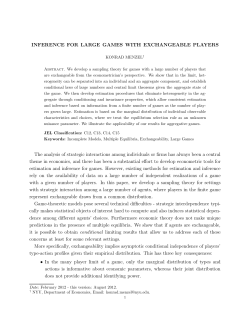 INFERENCE FOR LARGE GAMES WITH EXCHANGEABLE