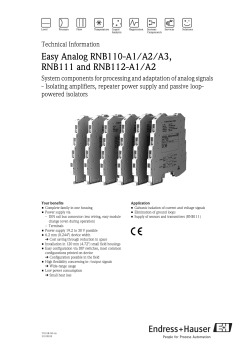 Easy Analog RNB110-A1/A2/A3, RNB111 and RNB112