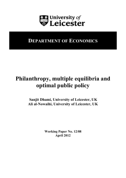 Philanthropy, multiple equilibria and optimal public policy
