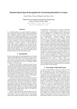 Situation Based Speech Recognition for Structuring Baseball Live