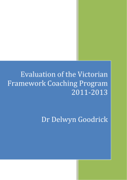 2. Evaluation of the Victorian Framework Coaching program