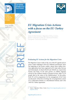 EU Migration Crisis Actions with a focus on the EU-Turkey