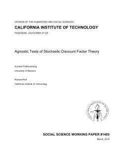 Agnostic Test of Stochastic Discount Factor Theory Caltech #1405