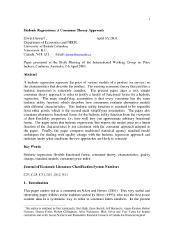 Hedonic regressions - Consumer theory