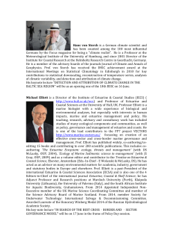 Keynote speakers - 10th Baltic Sea Science Congress BSSC 2015