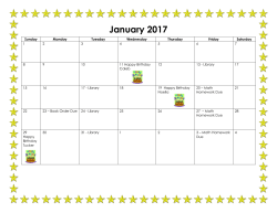 January 2017 Newsletter