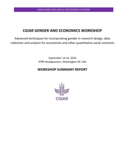 cgiar gender and economics workshop