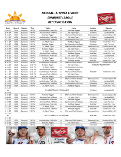 baseball alberta league sunburst league regular season